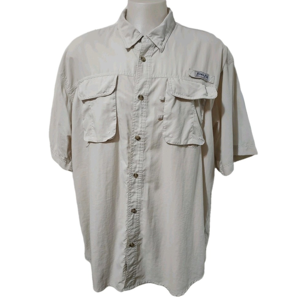 Bimini Bay Outfitters Fishing Shirt Mens Size XXL  Vent  Short Sleeve  Button Up